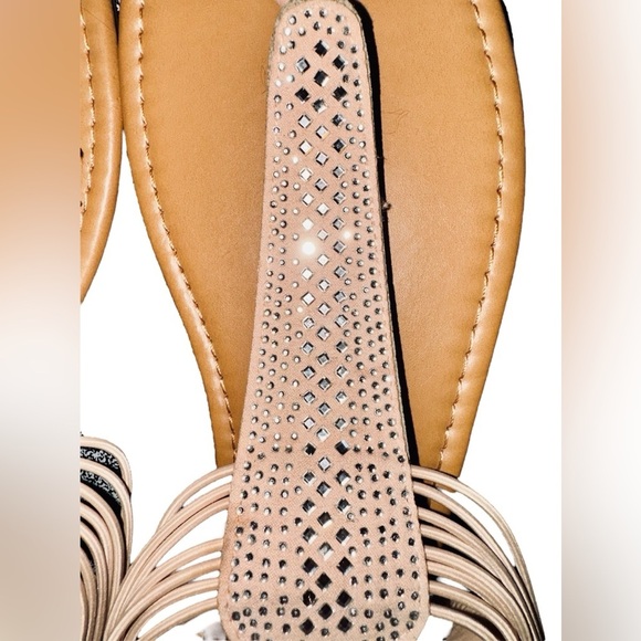 โSOโ Size Extra Large (9.5-10) Pink Blush Strappy Womens Sandals - Picture 2 of 9